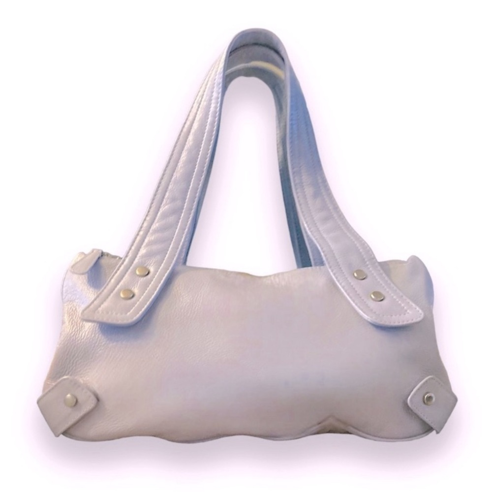 Kale Genuine Leather Sky Blue Shoulder bag w silver hardware. Beautiful color.